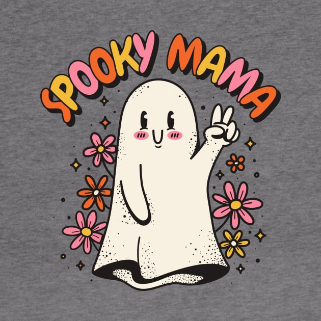 Spooky Mama // Retro Groovy Halloween Ghost by SLAG_Creative